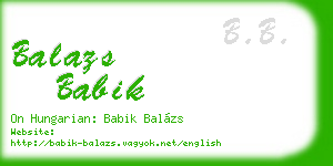 balazs babik business card